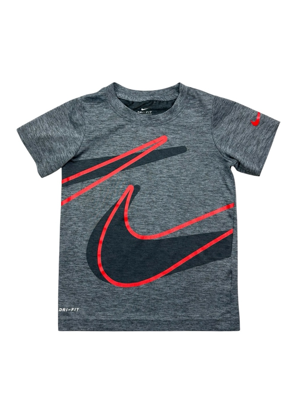 Nike Swoosh Dry Fit Shirt 5/6 Gray Red Black